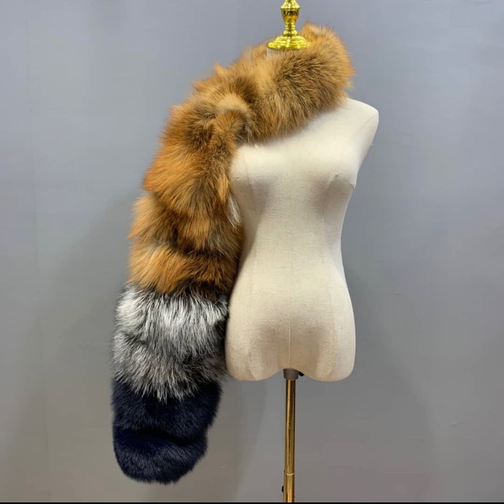 100% real fox fur one sleeve